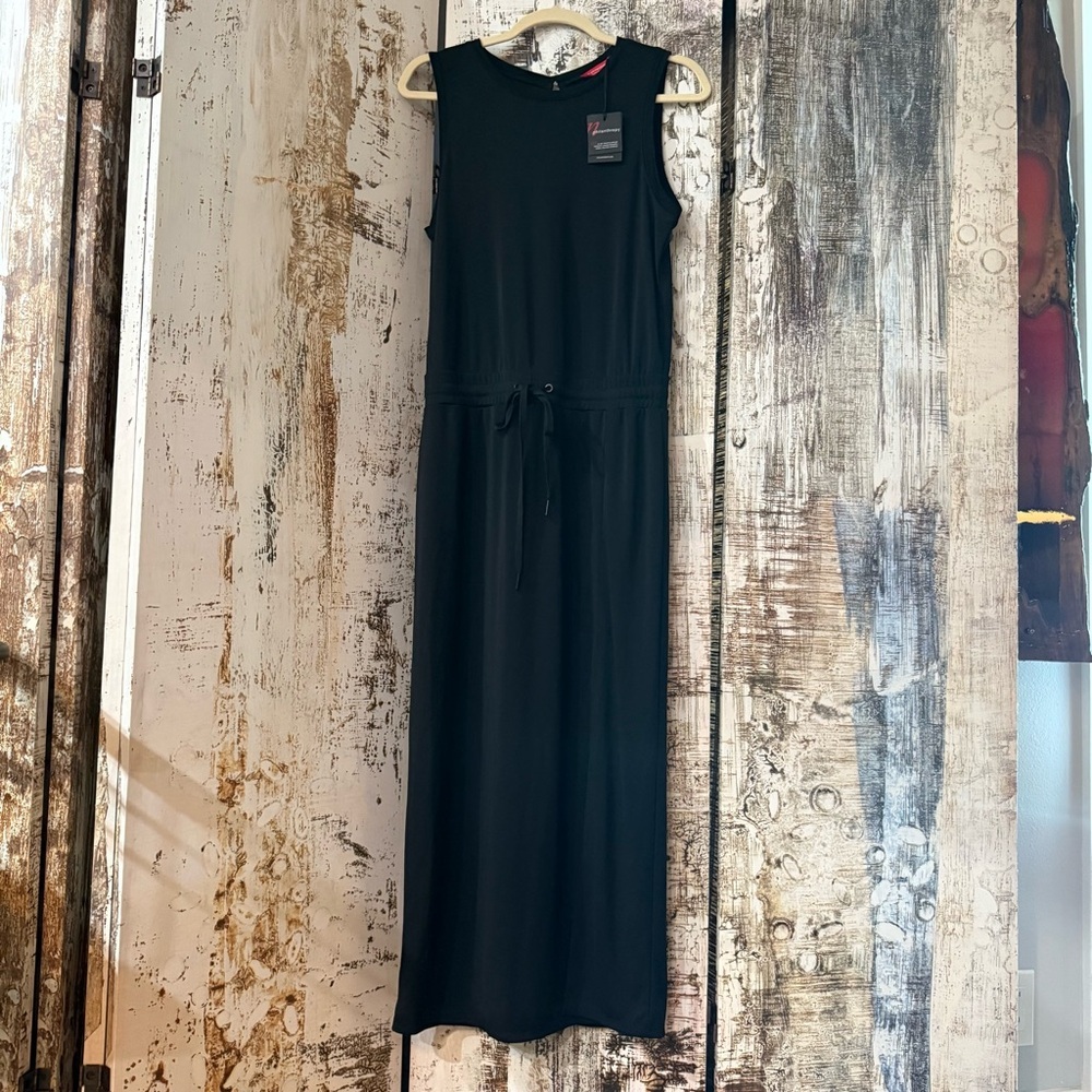 N:Philanthropy Black Sleeveless Drawstring Waist Maxi Dress Medium NWT
